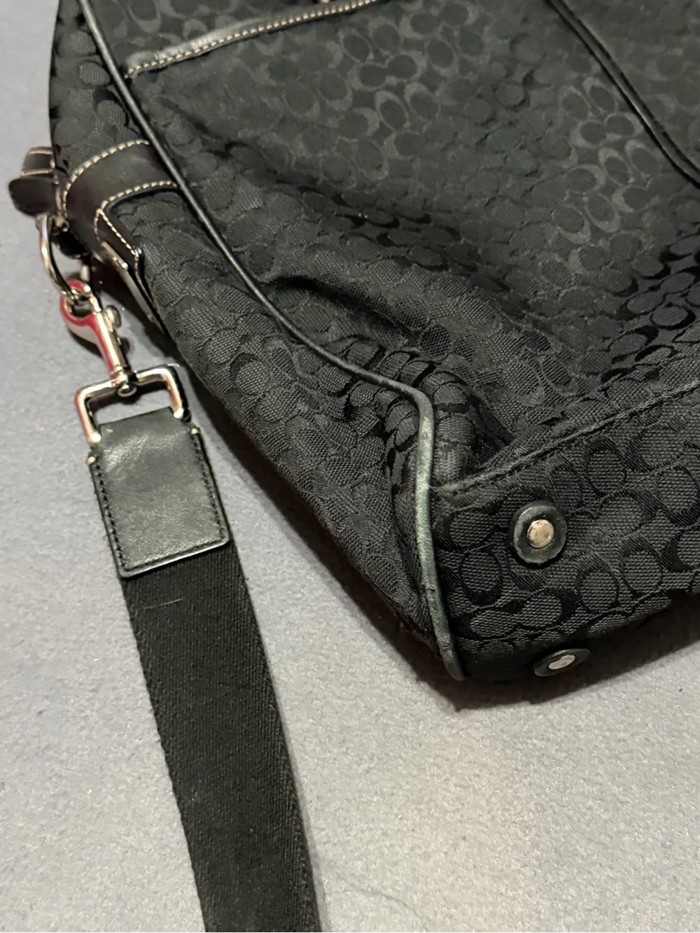 Coach Hudson Black Signature Jacquard Messenger Bag